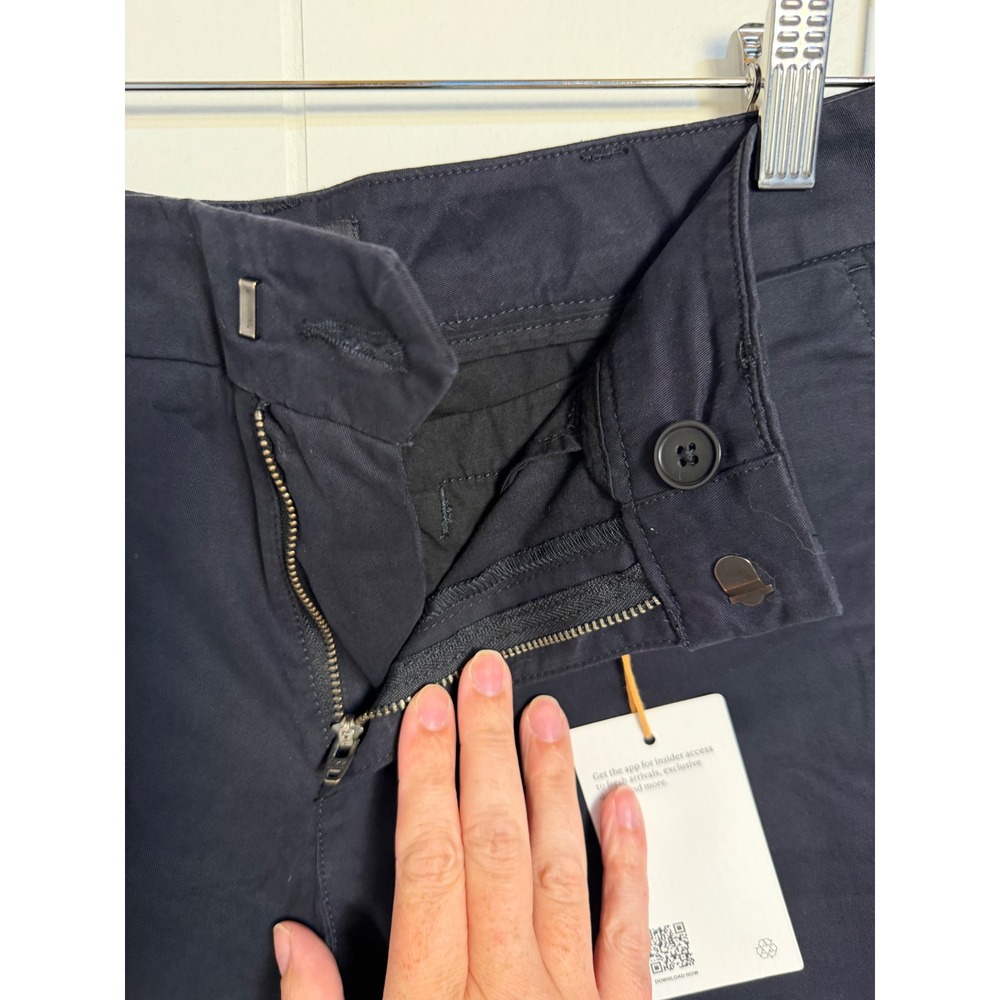 Preppy Quiet Luxury Quince Chino Shorts 2 Navy Cotton Mid Rise Summer Minimalist - Picture 7 of 8